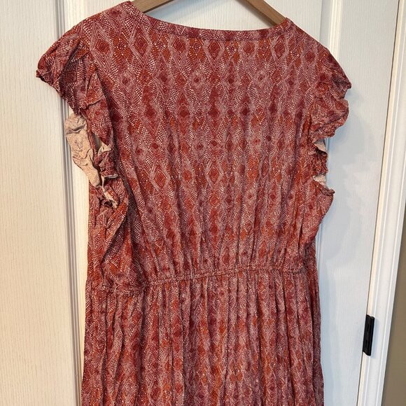 Sweet Magnolia | XXL Short Sleeve Tiered Maxi Dress Viscose Lined Boho Peasant - Picture 10 of 12